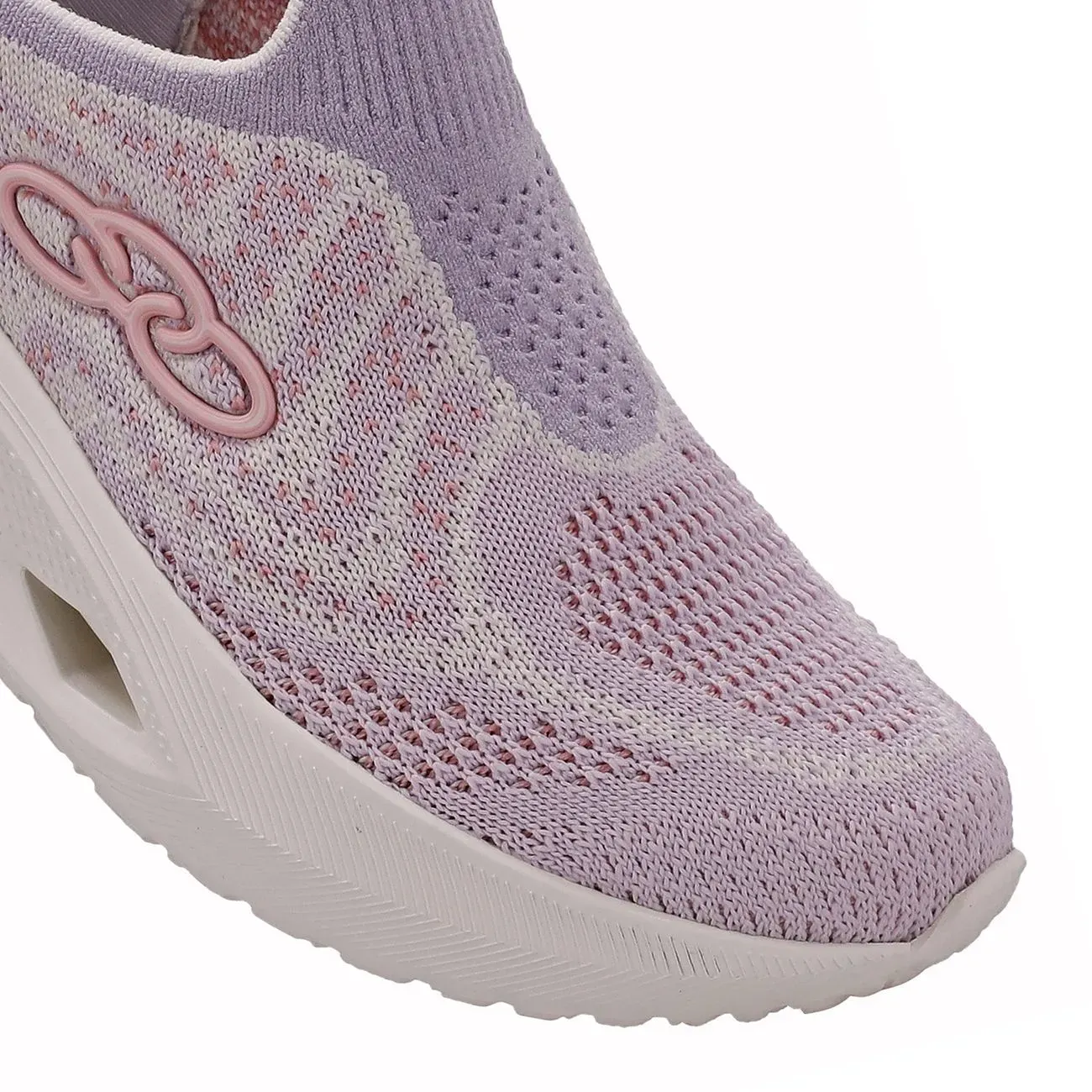 Tênis infantil Olympikus Pixel rosa, detalhe do cabedal respirável mesh.